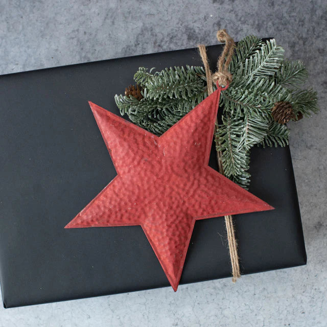 10" Red Star Metal Ornament (CLR)