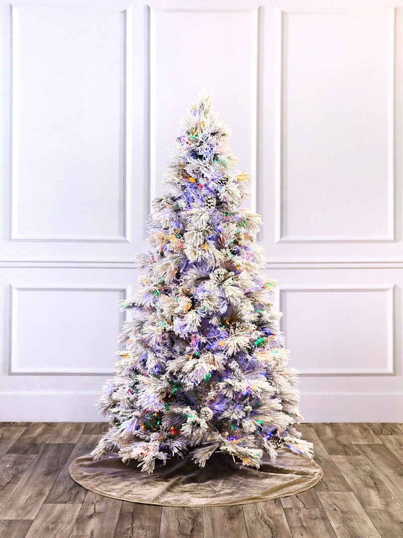 Atka Color-Change Flocked Christmas Tree with 3mm LED