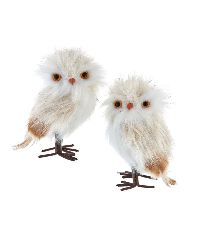 Brown & Silver Tinsel Owl Ornaments, Assorted