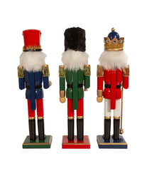 15" King and Soldier Nutcrackers, 3 Assorted