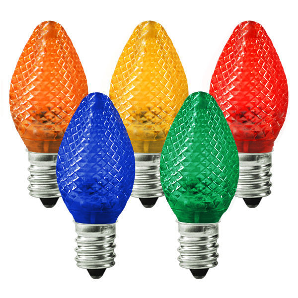 C7 Multi LED Faceted Bulbs Box of 25