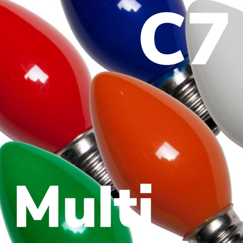 C7 Multi Opaque Bulbs Box of 25