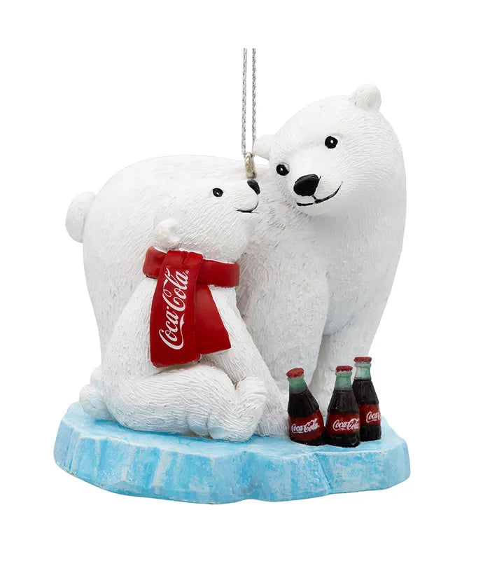 Coca-Cola Polar Bear & Cub On Ice Ornament