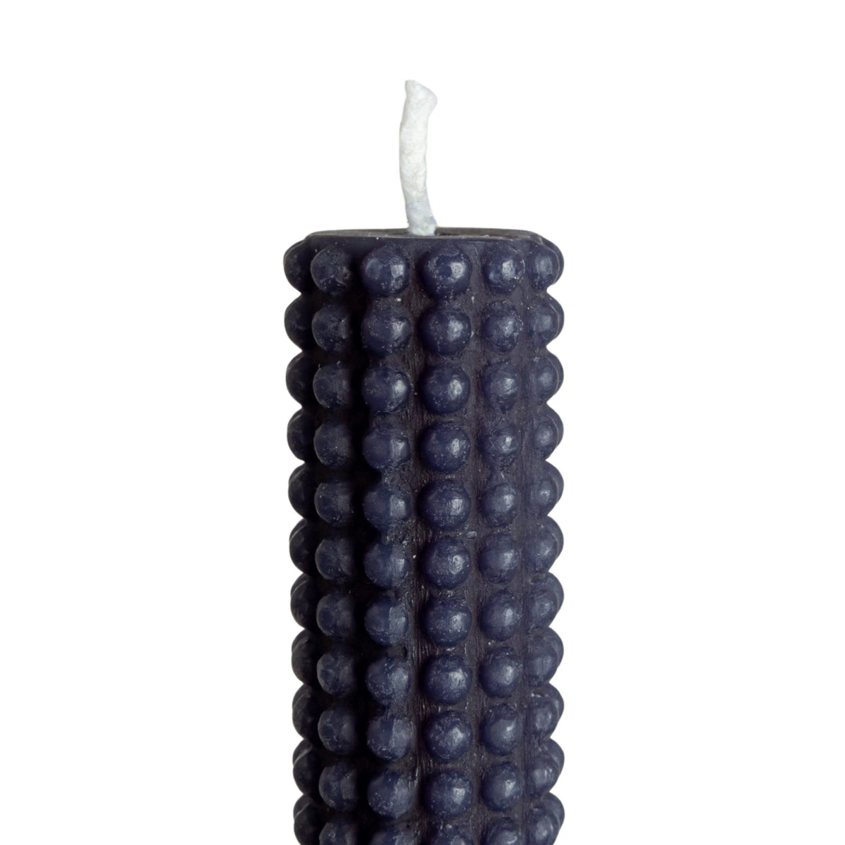 10" Hobnail Taper Candles in Box, Navy Color, Set of 2