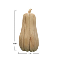 Tall Wood Pumpkin, Natural