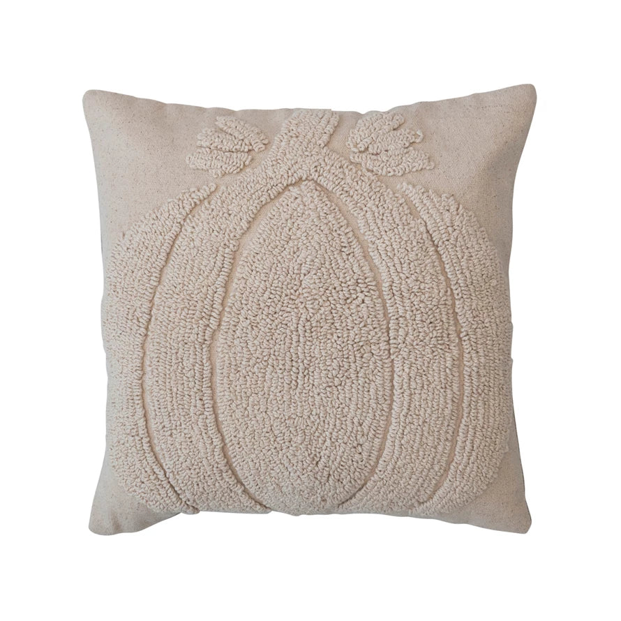 18" Cream Pillow with Pumpkin