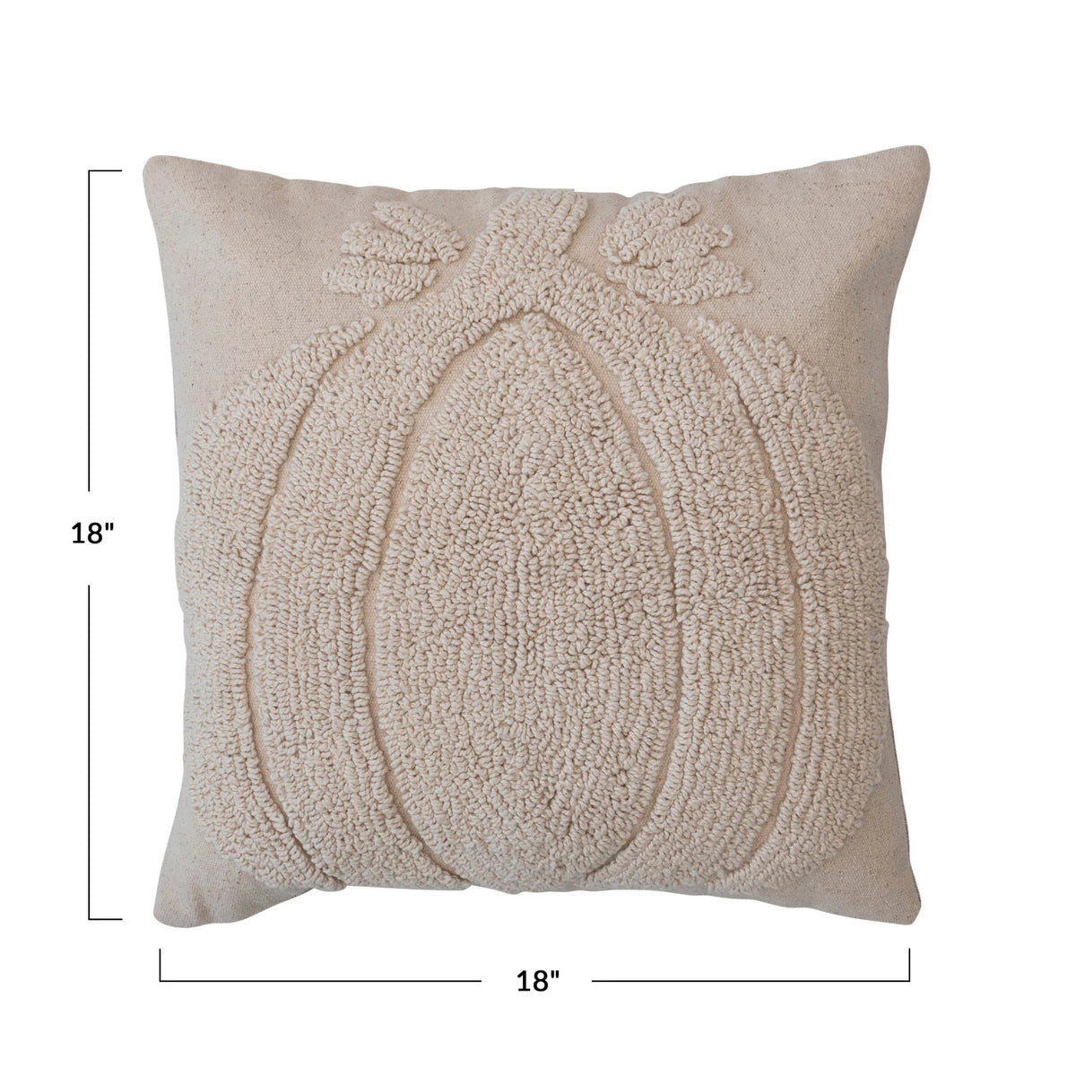 18" Cream Pillow with Pumpkin