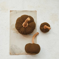 Flocked Pumpkin, Brown with Handle