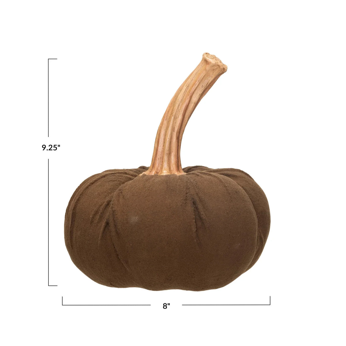 Flocked Pumpkin, Brown with Handle