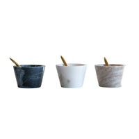 Marble Bowl with Spoon Assorted