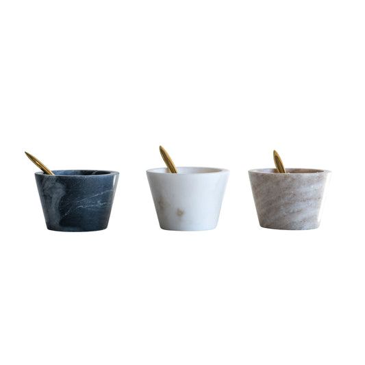 Marble Bowl with Spoon Assorted