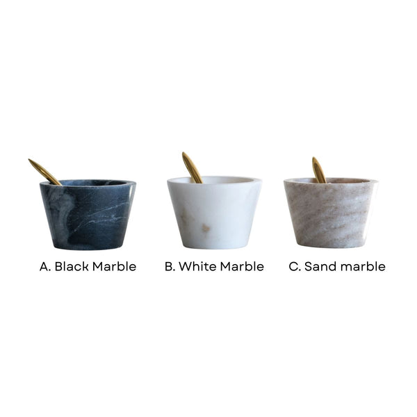 Marble Bowl with Spoon Assorted