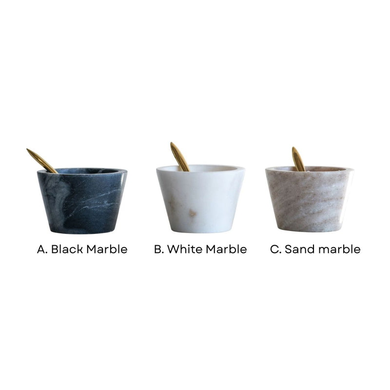 Marble Bowl with Spoon Assorted