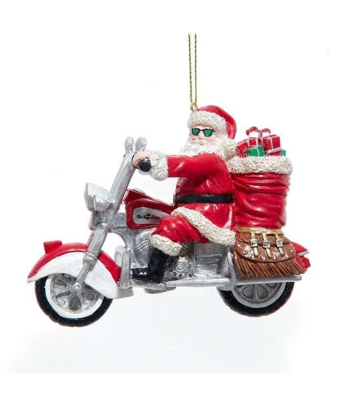 Old Guys Rule Motorcycle Santa Ornament