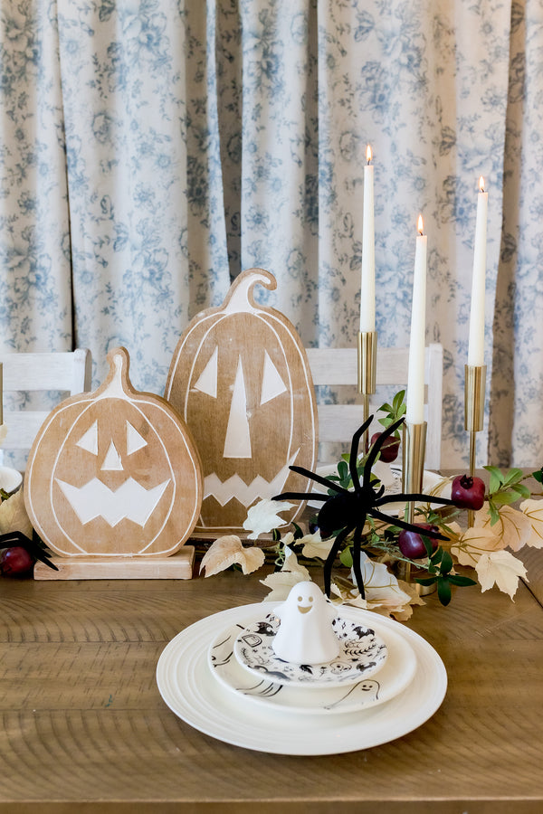 Double Sided Rustic Jack O Lantern Wood On Stand Assorted