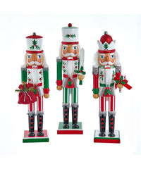 15" Jolly Red & Green Nutcrackers, 3 Assorted