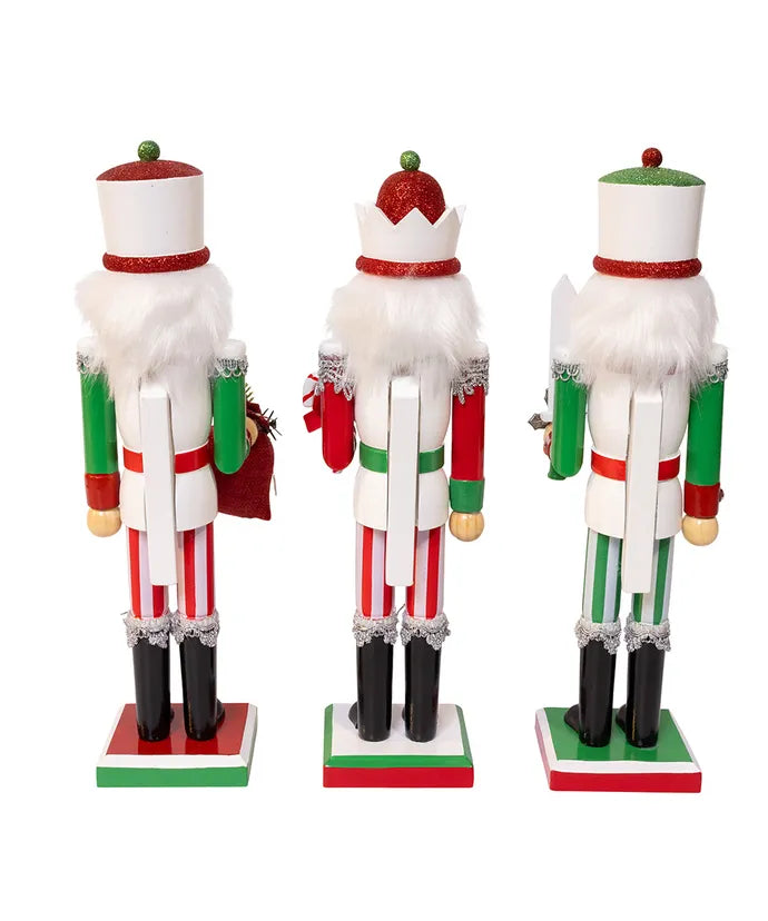 15" Jolly Red & Green Nutcrackers, 3 Assorted