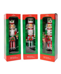 15" Jolly Red & Green Nutcrackers, 3 Assorted