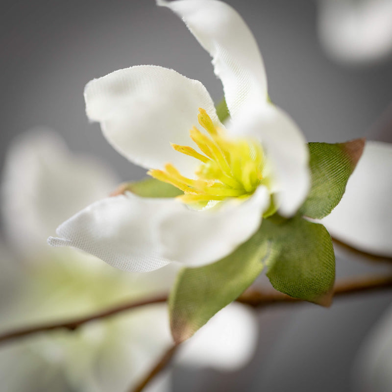 41" White Peach Blossom Spray