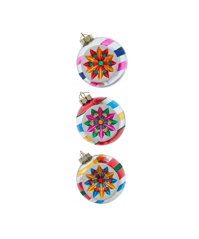 80MM Reflector Ornaments, 3-Piece Box