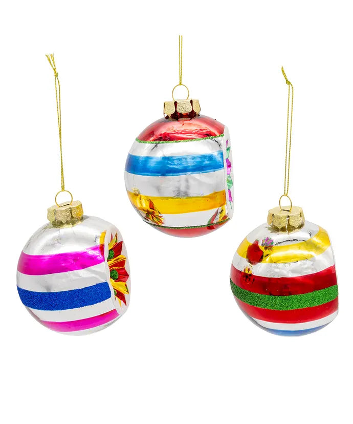 80MM Reflector Ornaments, 3-Piece Box