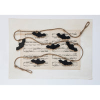 72"L Mango Wood and Jute Rope Bats Garland, Black
