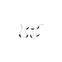 72"L Mango Wood and Jute Rope Bats Garland, Black