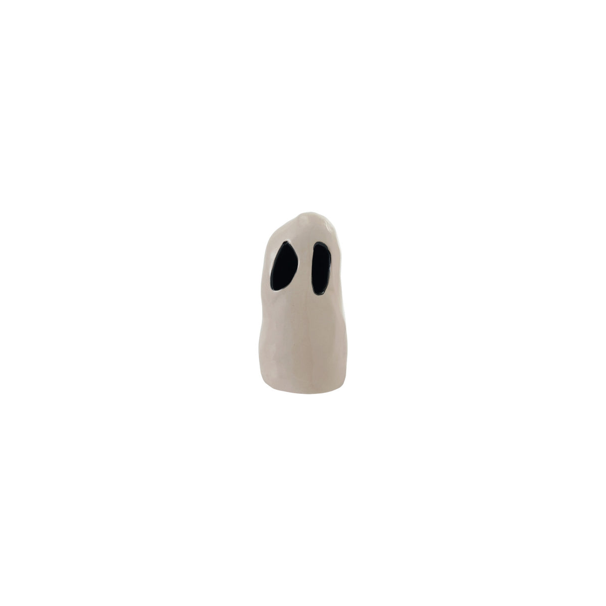 Stoneware Ghost with Cut-Outs, White & Black, Small
