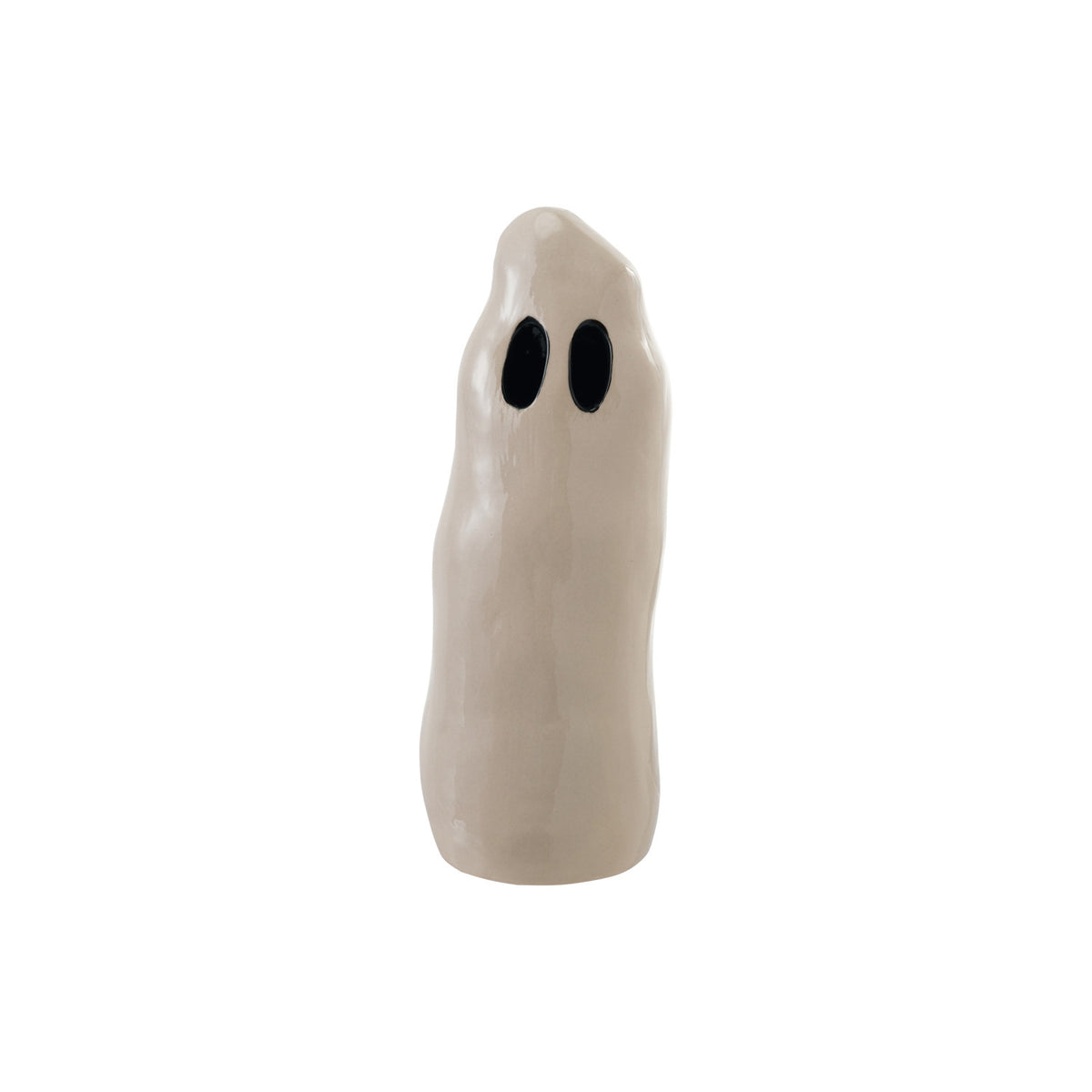 Stoneware Ghost with Cut-Outs, White & Black, Large
