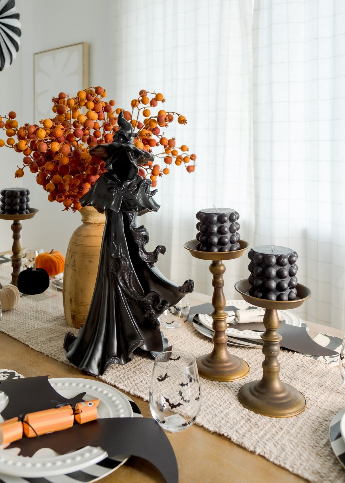 Prelit Elegant Gothic Witch Statue