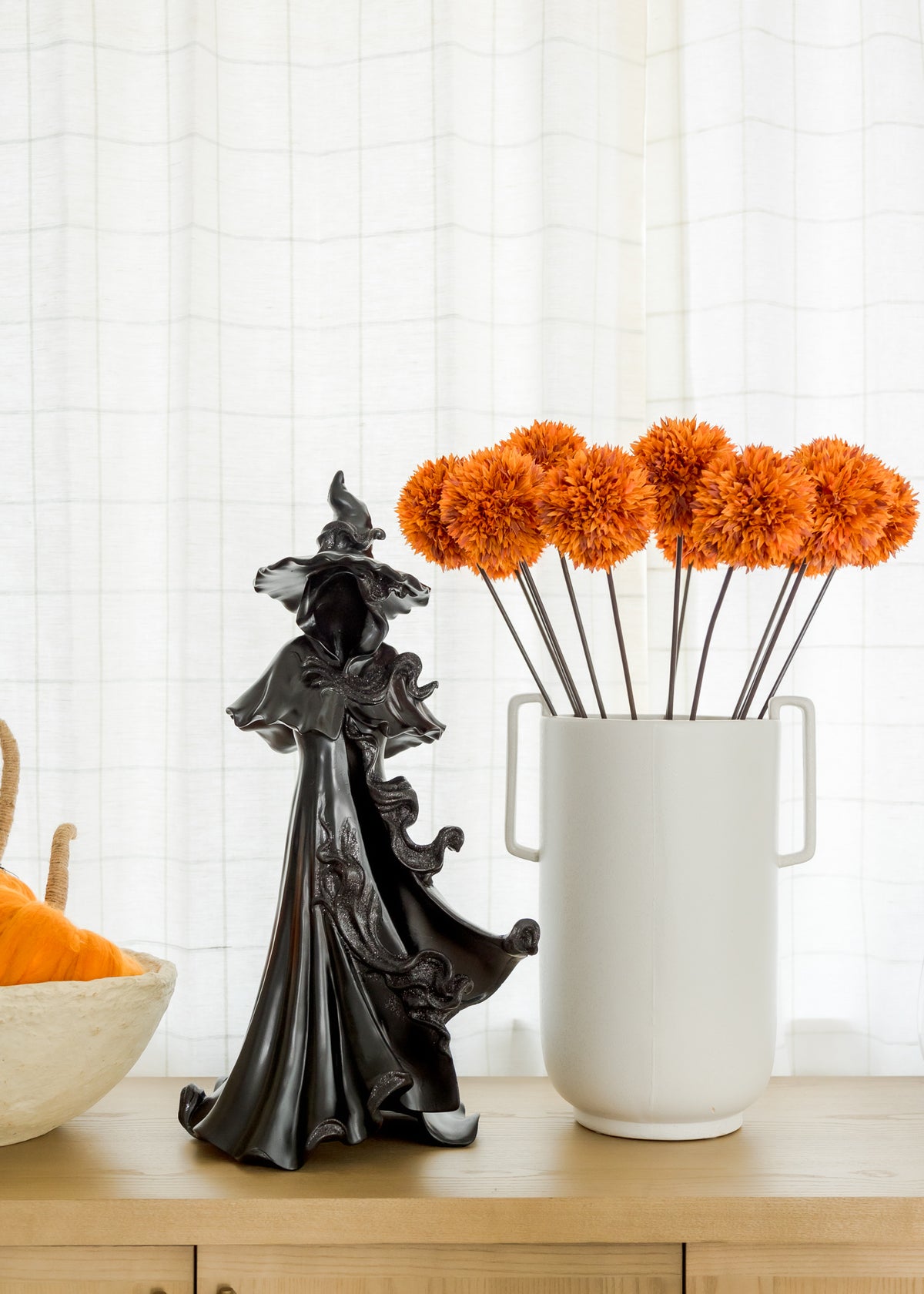Prelit Elegant Gothic Witch Statue