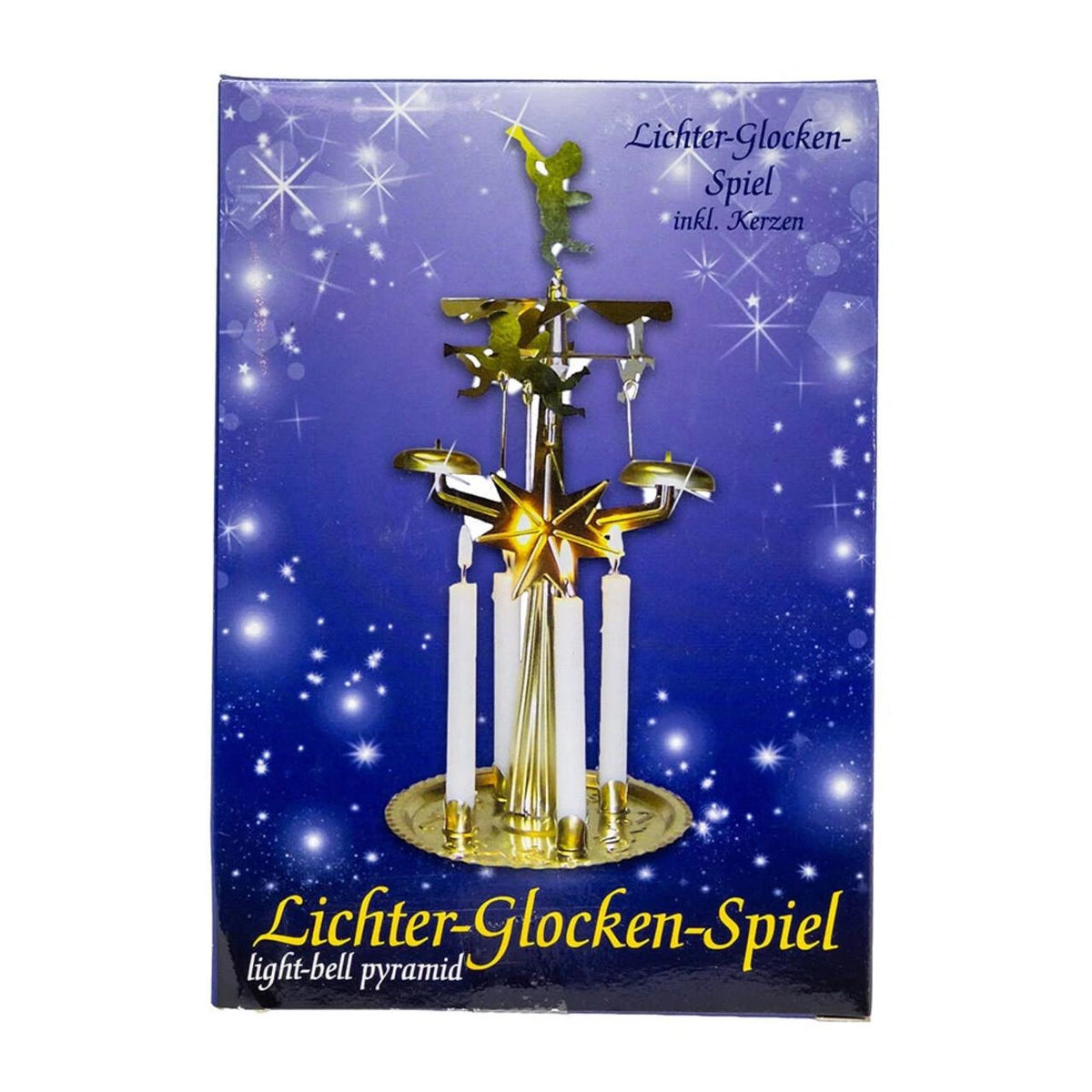 8.5" Angel Light Bell Pyramid With Candles