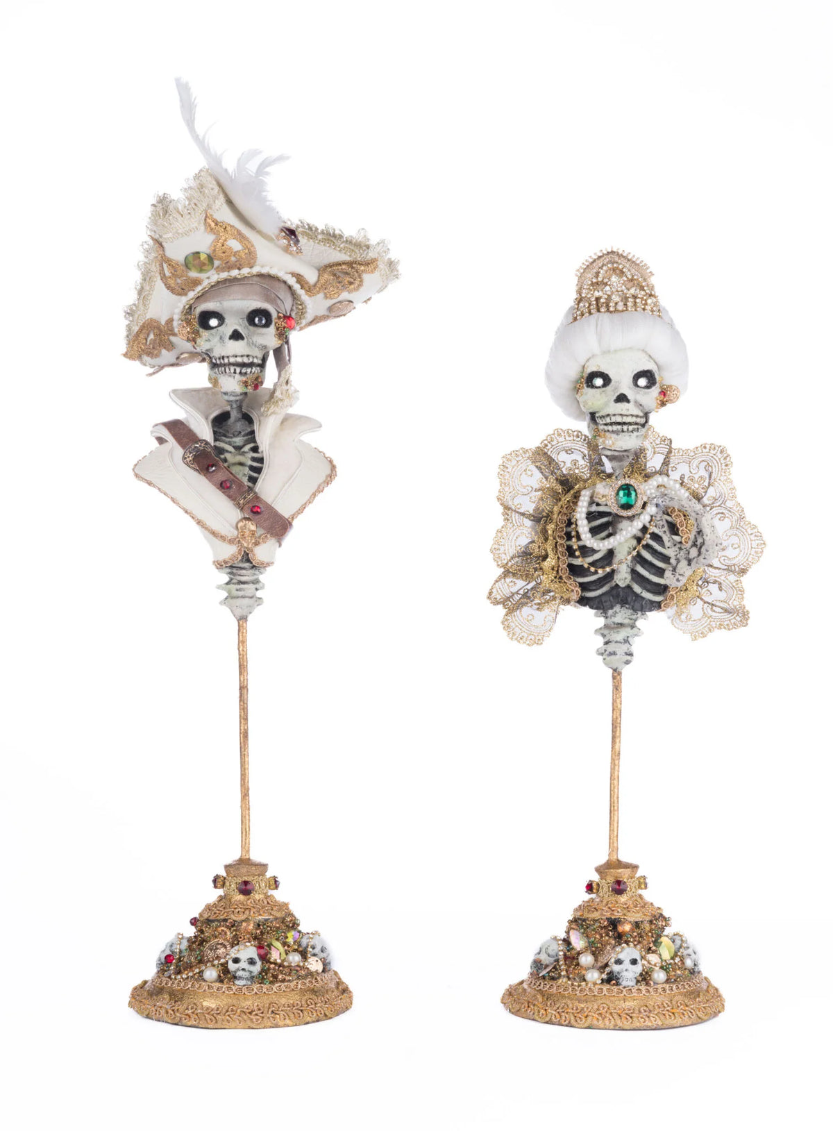 Male  & Female Skeleton Bust  Set of 2 - Katherine's Collection