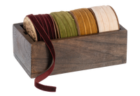 Ribbon In Wood Box Set of 4