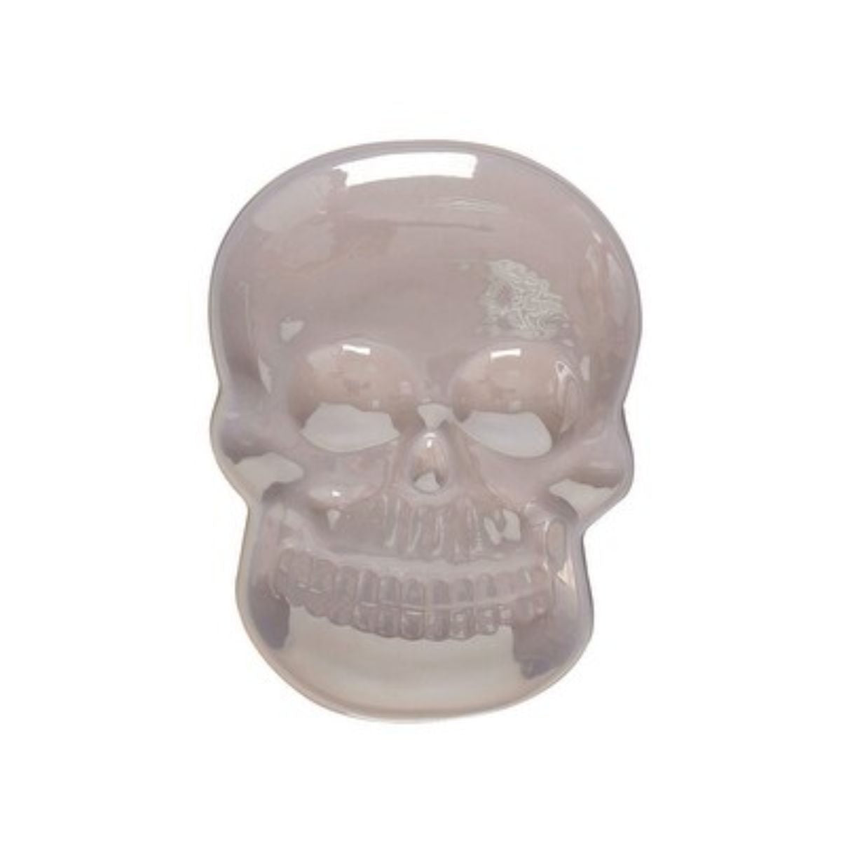 White Iridescent Skull Shaped Plate