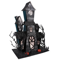 Black Haunted House with Lights