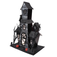 Black Haunted House with Lights