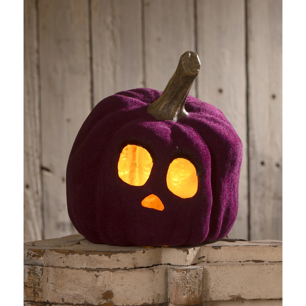 Flocked Jack-O-Lantern Purple - Thumbnail 3