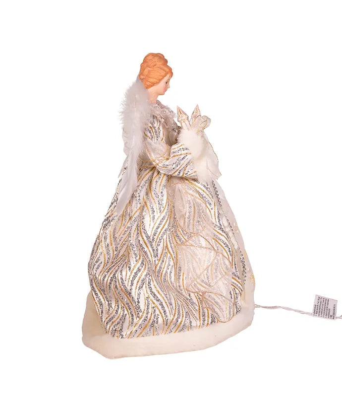 14" Gold and Silver Angel Treetop