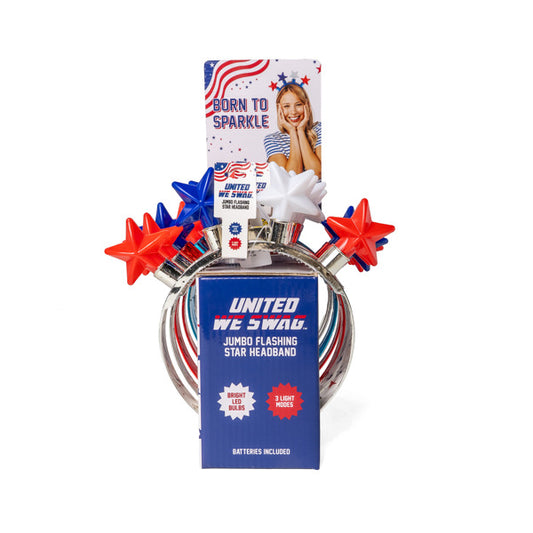 Patriot Pride JUMBO Flashing Star Headband, Assorted