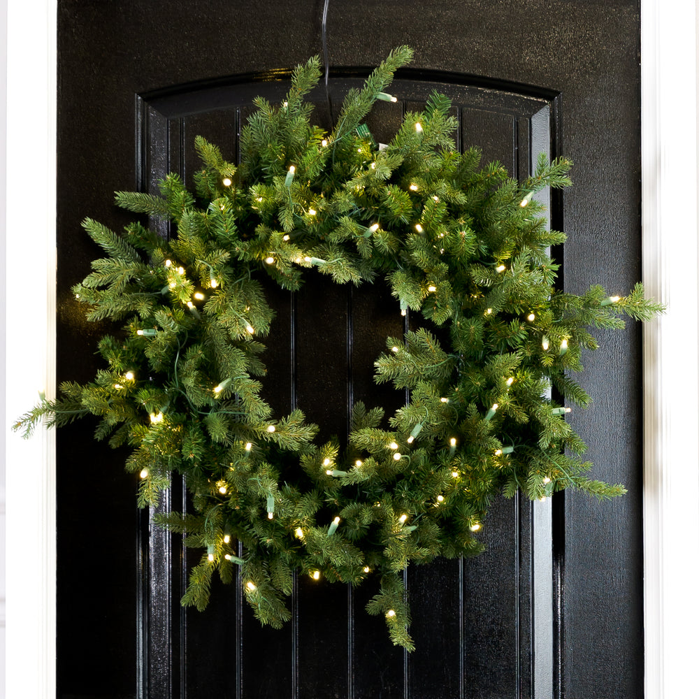 Small Green Wreath with Custom Lighting - My Christmas