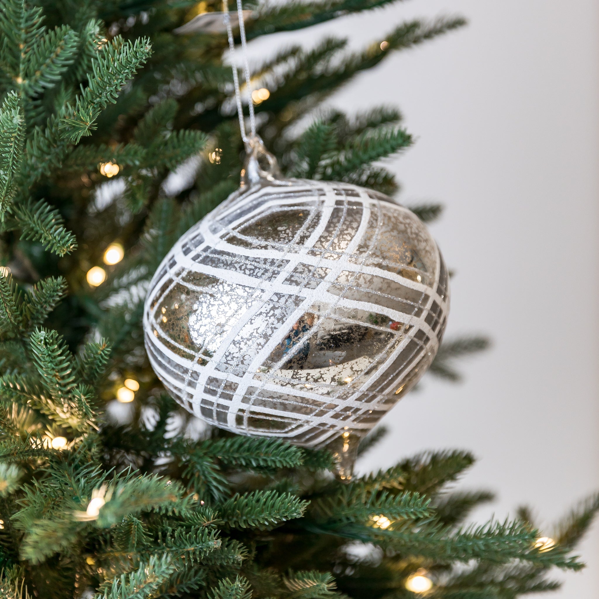 9" Plaid Assorted Ornament
