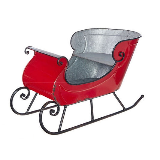 Large Red Distressed Sleigh