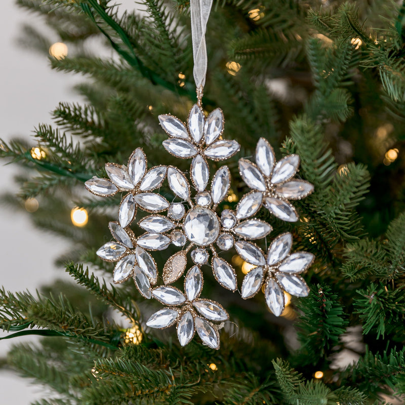 6" Clear Jewel Snowflake Assorted