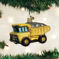 Toy Dump Truck Glass Ornament