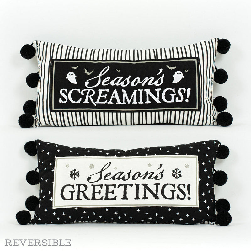 Season's Screamings Season's Greetings 20" Reversible Pillow