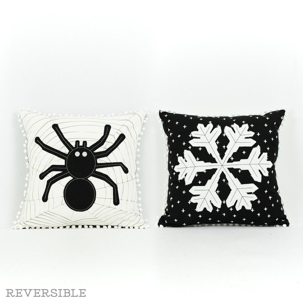 Pillow Spider Snowflake 20" Reversible