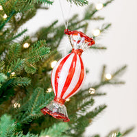 Candy Wrapped Glass Red White Assorted Ornament