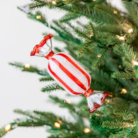 Candy Wrapped Glass Red White Assorted Ornament