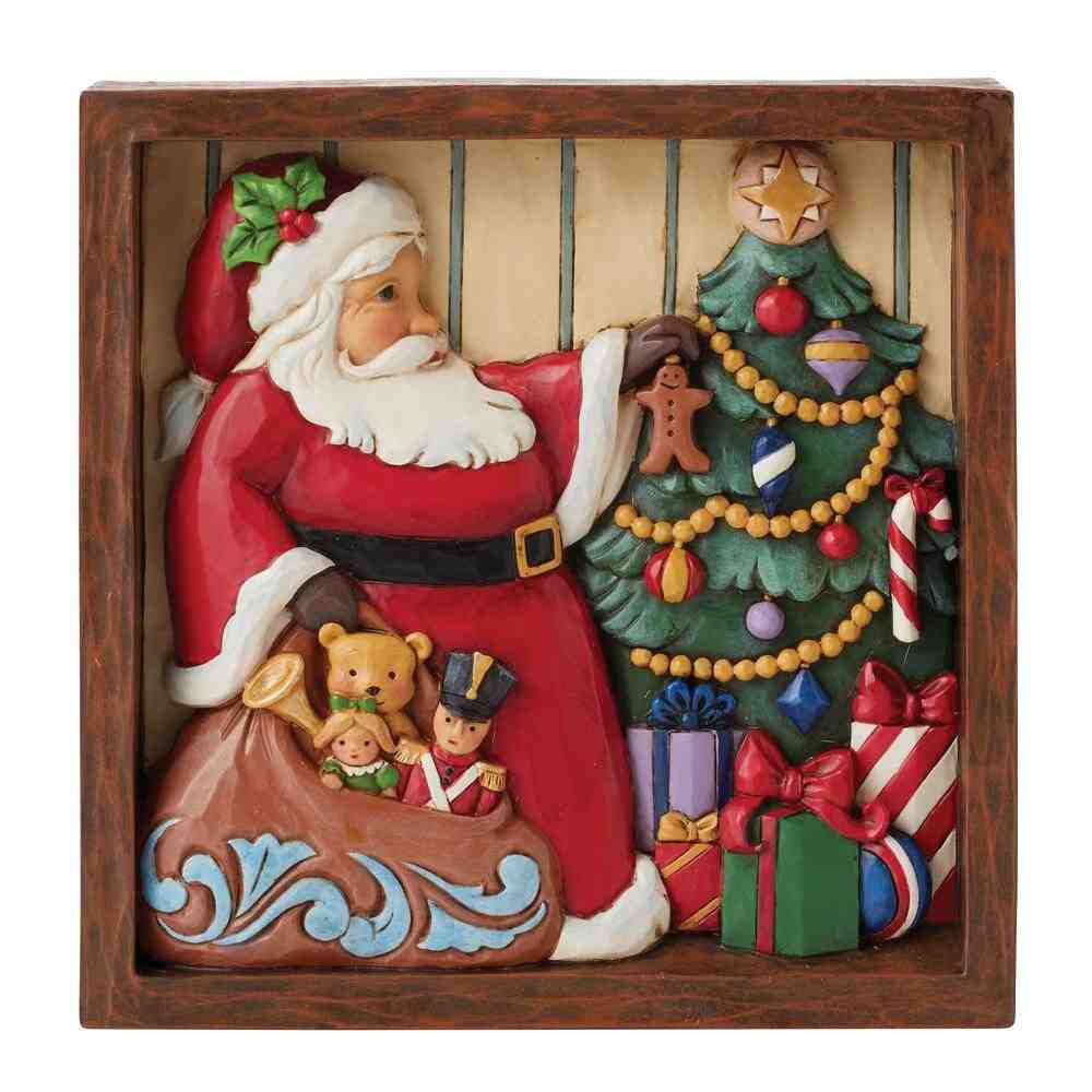 Santa Decorating Tree Plaque